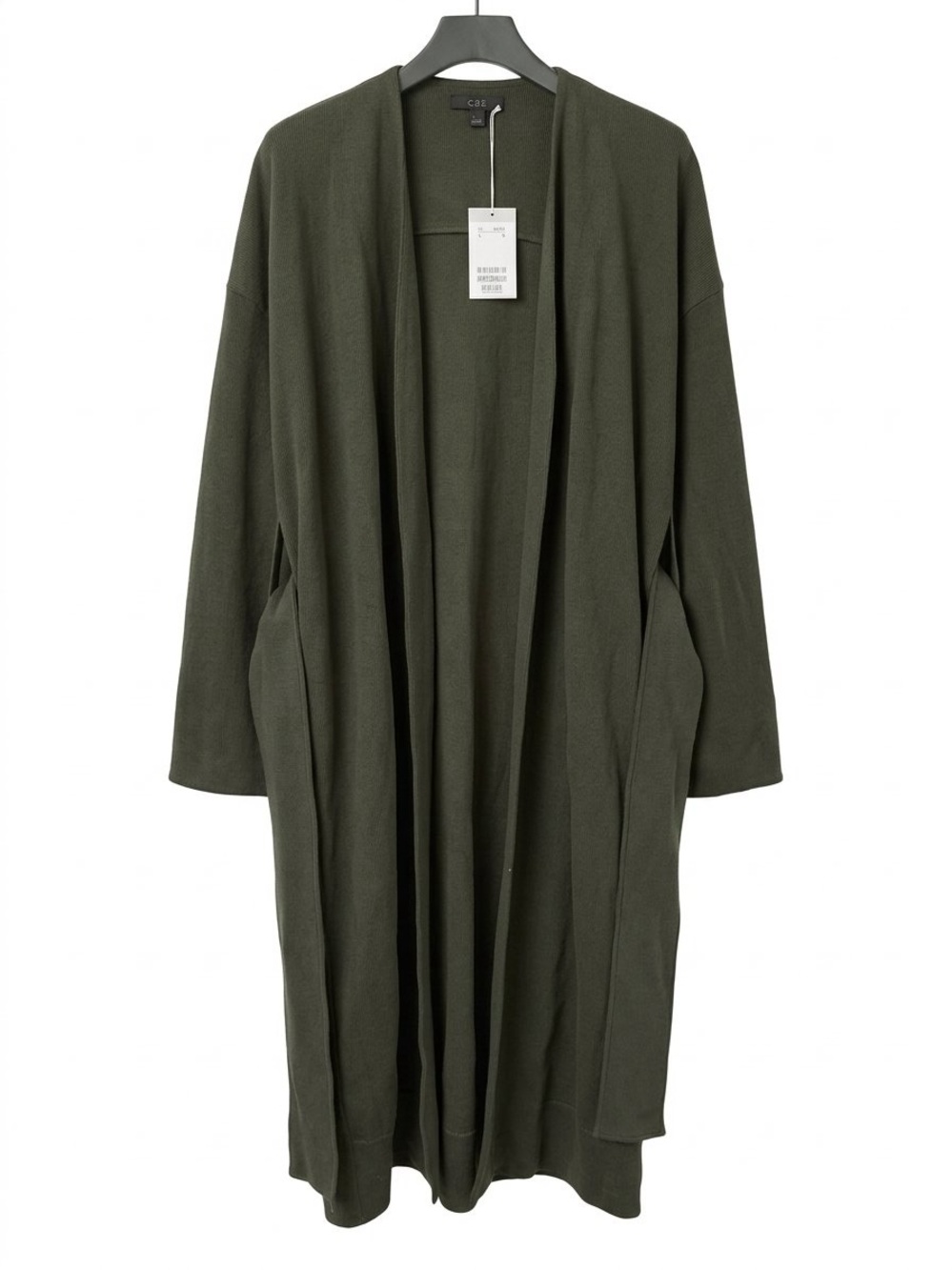 COS Olive Green Belted Robe-Style Trench Coat Size small